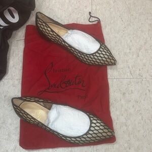 Christian Louboutin Black Mesh Flats
